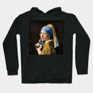 Girl With A Pearl Earring & Gun Hoodie